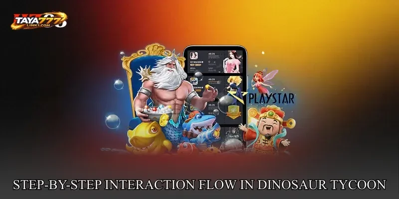 Step-by-Step Interaction Flow in Dinosaur Tycoon